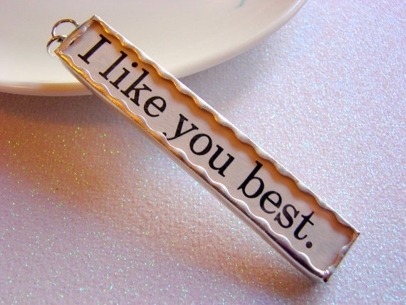 Soldered Glass Charm Pendant I Like You Best von mimiandlucy
