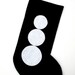 Christmas Stocking - Mid Century Modern Snowman on BLACK  FREE SHIPPING Until Dec 1