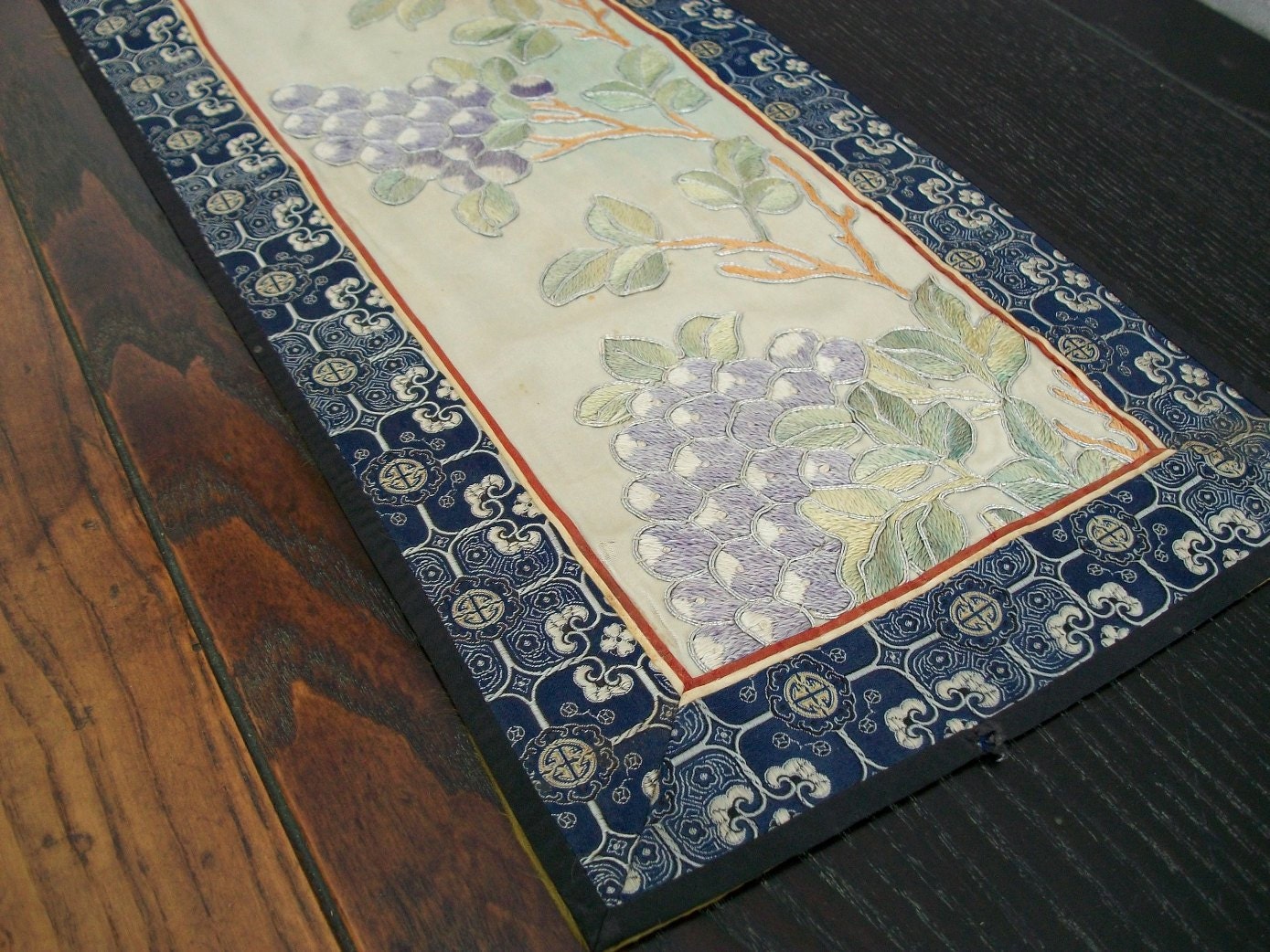 Antique Chinese Embroidered Silk Panel - 1800&apos;s | VandM.com