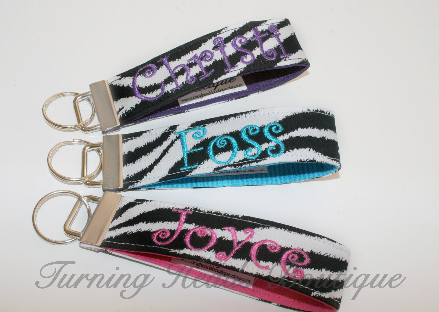Monogrammed Initial Key FOB&apos;s - Preppy Monogrammed Gifts and Name